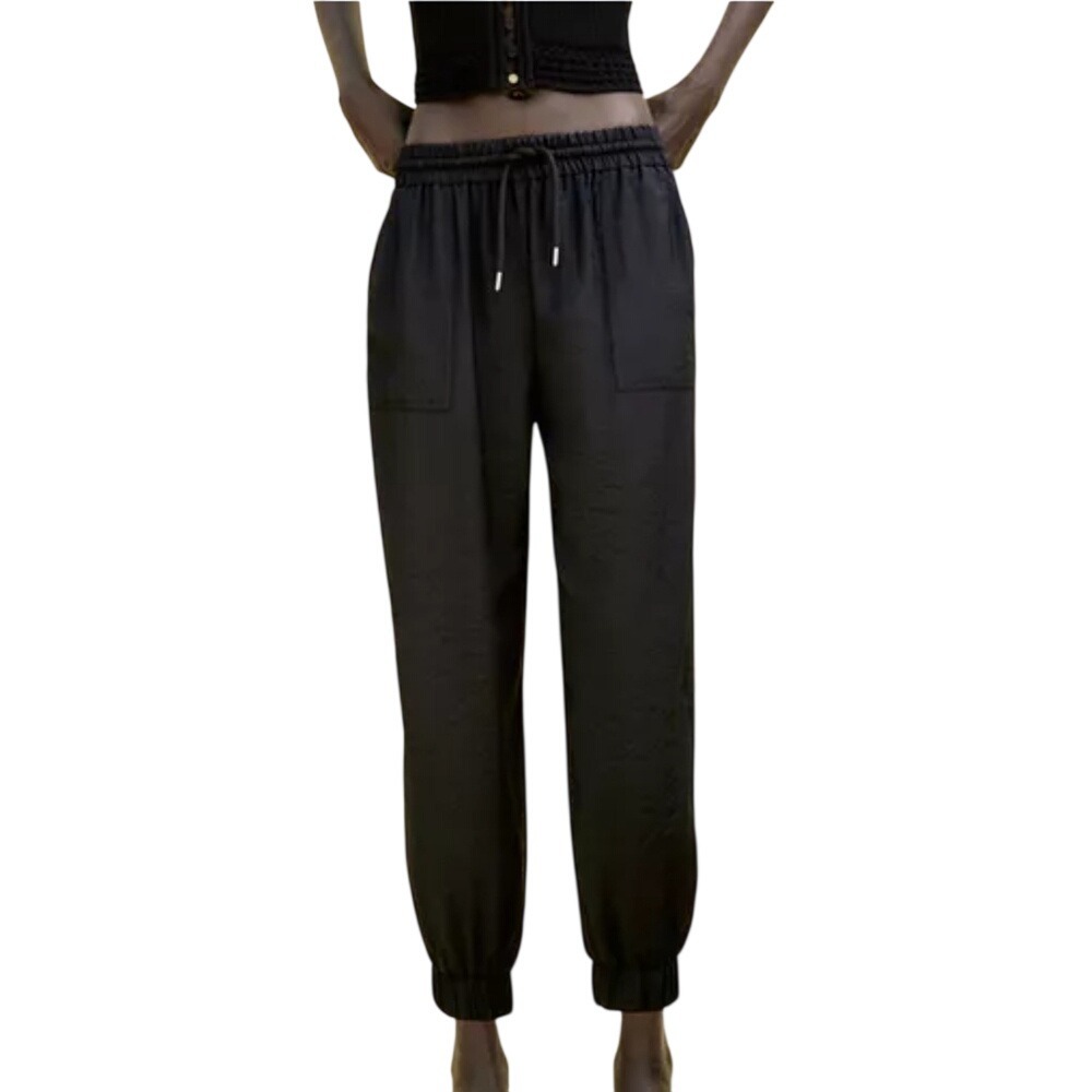 Zara Black Jogger Track Pants with Relaxed Fit-M